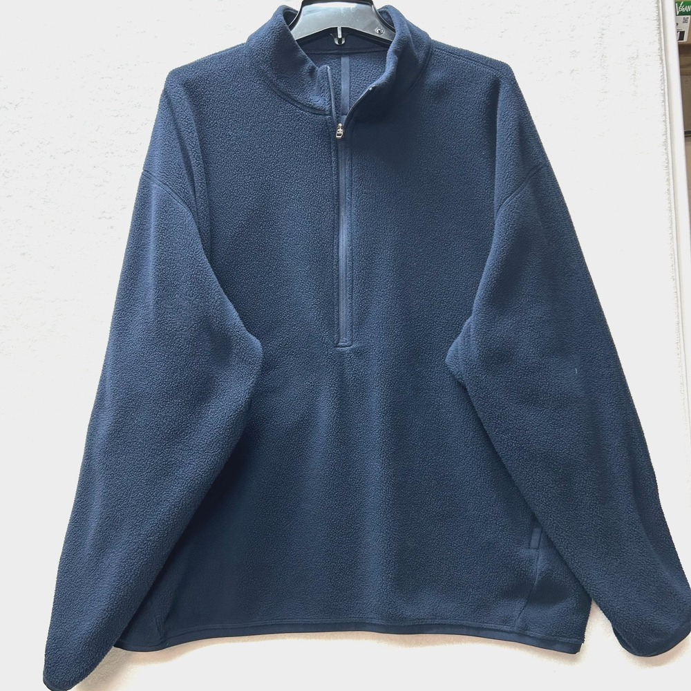 Lululemon Mens Size XL Blue High Pile Fleece 1/2 Zip Pullover Sweatshirt (L9)